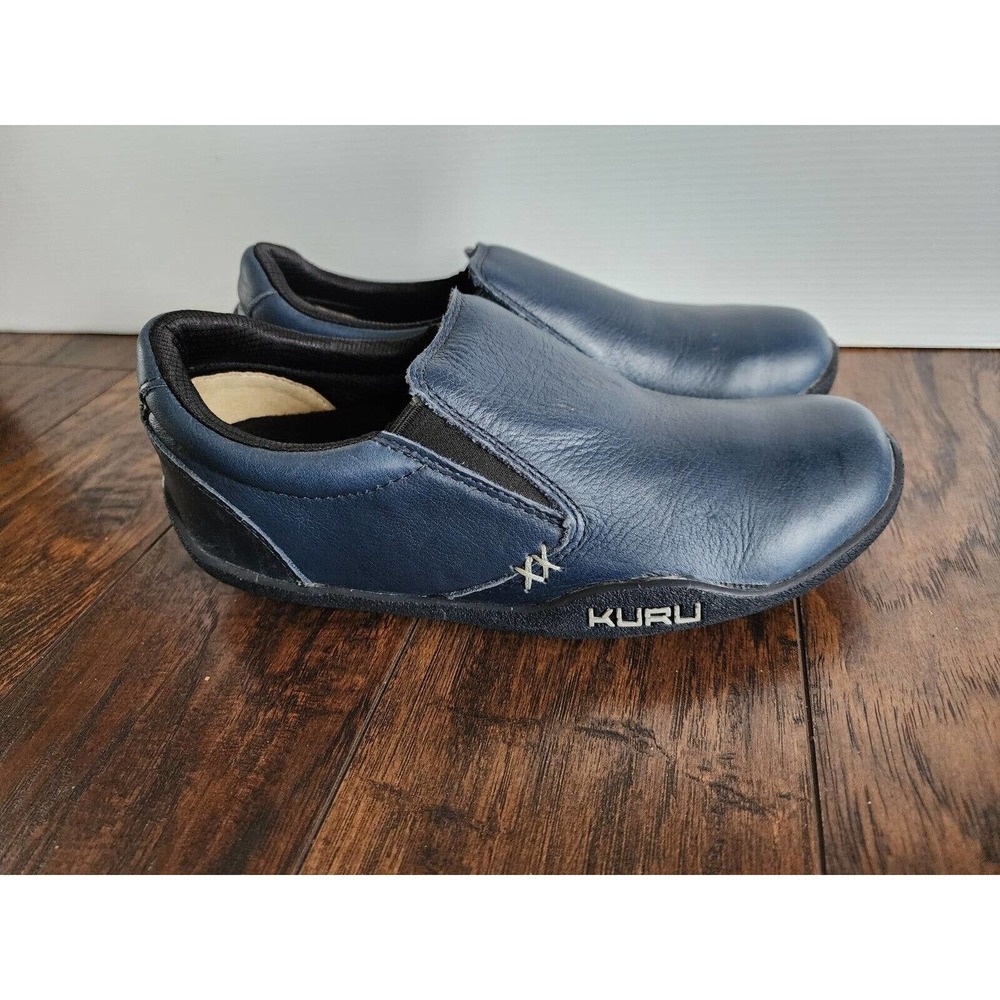 KURU Kivi Blue Full-Grain Leather All-Day Comfort Slip-On womens size 9 shoes